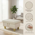 3-Piece L-Shaped Modular Leather Sofa – Convertible Sectional Couch with Movable Chaise & Storage Ottoman, Multi-Scene Use for Living Room, Apartment & Office, White