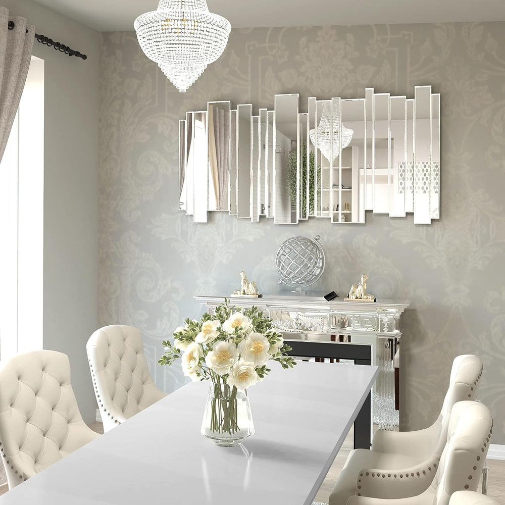 24×47 Inch Silver Large Decorative Mirrors, Art Grecian Venetian Mirror