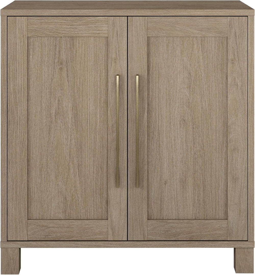 Henn&Hart 28" Accent Cabinet, Sideboard Buffet, Weathered Gray