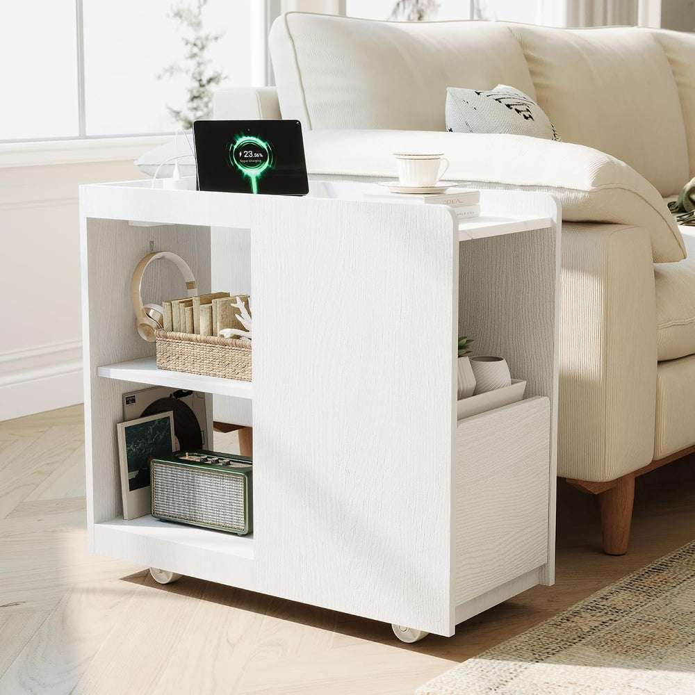 IDEALHOUSE Side Table with Wheels