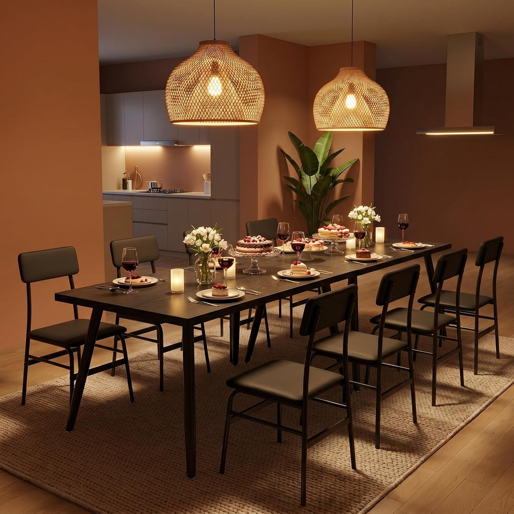Gizoon Dining Table Set for 4, Modern Kitchen Table with Chairs, Black | Wood...