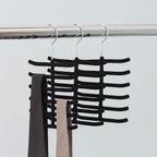 3-Pack Non-Slip Velvet Tie Hanger Organizer Rack by Home Basics | 360° Rotatable Hook | Holds 12 Ties Each | Versatile for Belts and Scarves | Slim Design