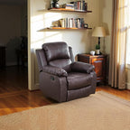 Recliner Sofa Set Couches for Living Room Chair Semi PU Fabric Living Room Furniture Sets, Adjusted Reclining Couch Furniture Sofa Set for Theater Seating, Dark Brown