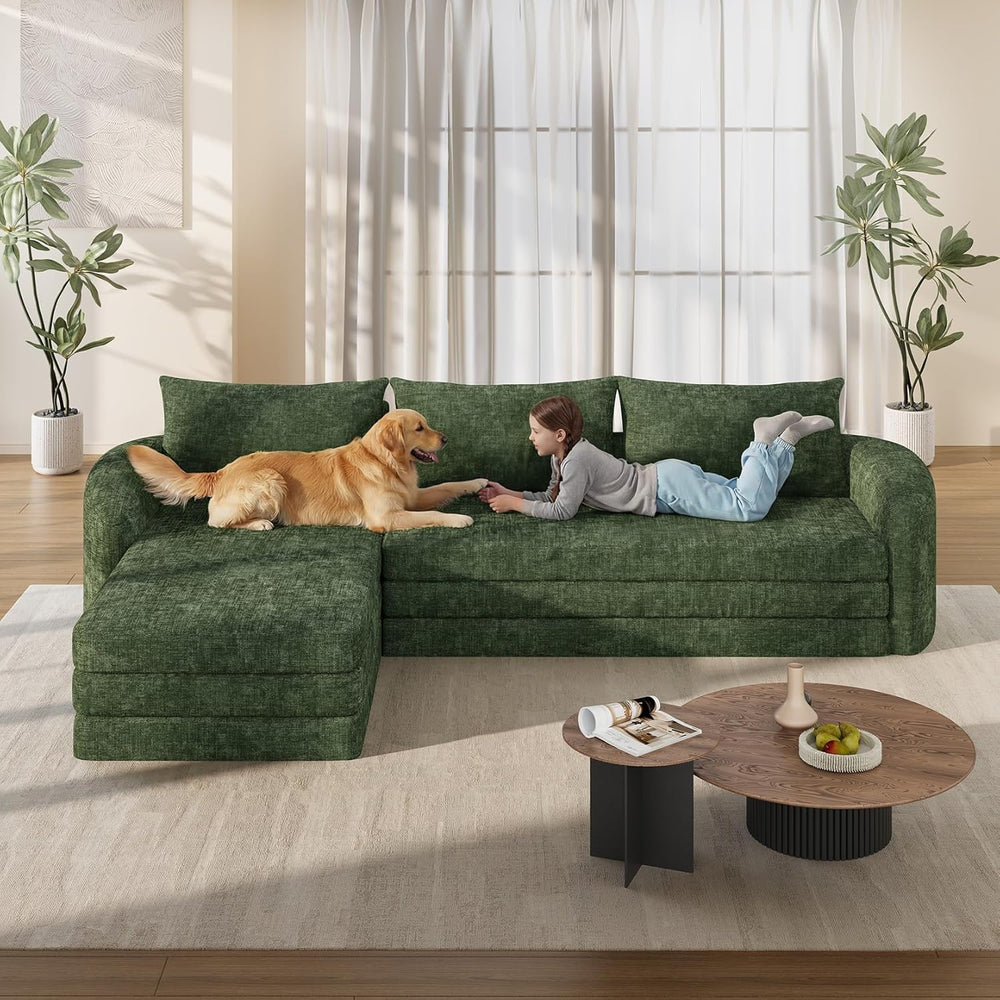 Vesgantti 110.2" Modular Sectional Sofa with Curved Armrest, 6 in 1 Conv...