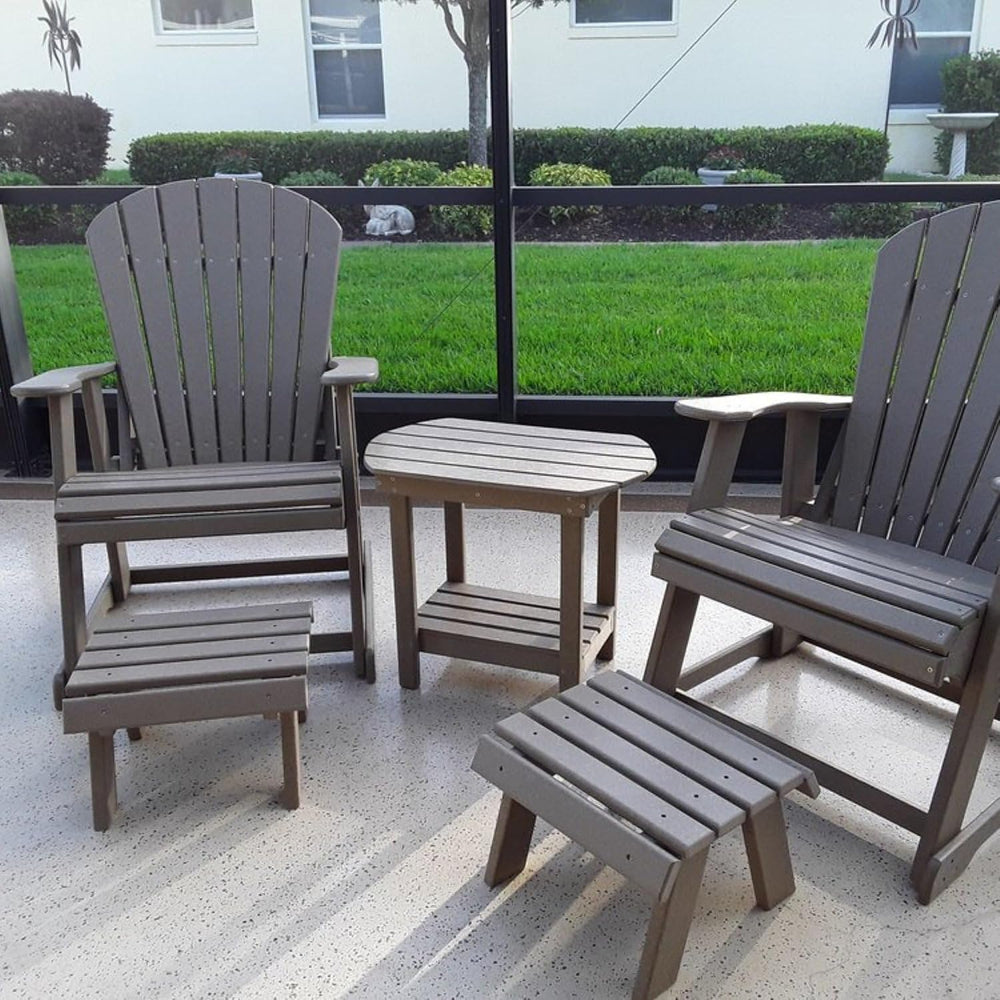 DutchCrafters Poly Outdoor Footstool - Amish Made Outdoor Furniture, Earth-Fr...