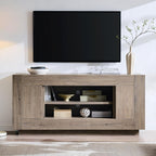 OKD Modern 70" TV Stand, Entertainment Center for TVs Up to 80", Media Console with Large Open Storage & Side Cabinets, Thick Wood Design for Living Room, Alder Grey