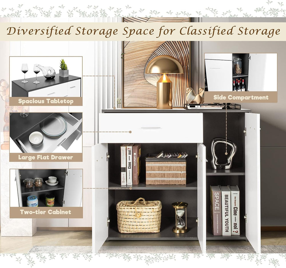 LOKO Buffet Cabinet with Storage, Multifunctional Kitchen Storage Cabinet wit...