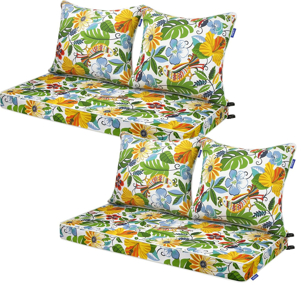 Outdoor Loveseat Cushion Set 44''x24'', Outdoor Cushions for ...