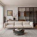 111" 3 Seater Cloud Sofa, Mid-Century Modern Sectional Couches with Thick Cushion, Modular Couch with High Sofa Legs, Sofa Furniture for Small Space Living Room Office Apartment, Light Brown