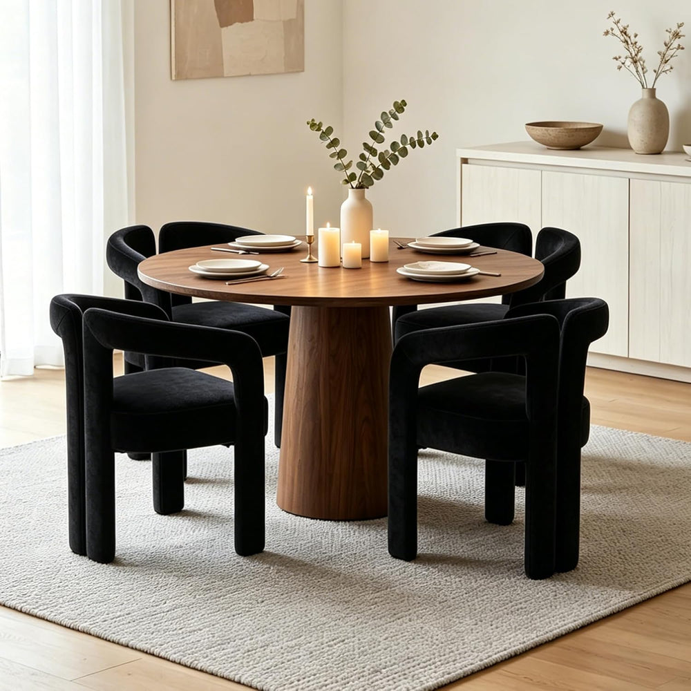 Fabric Barrel Side Chairs, Modern Designed Upholstered Fabric Accent/Dining C...