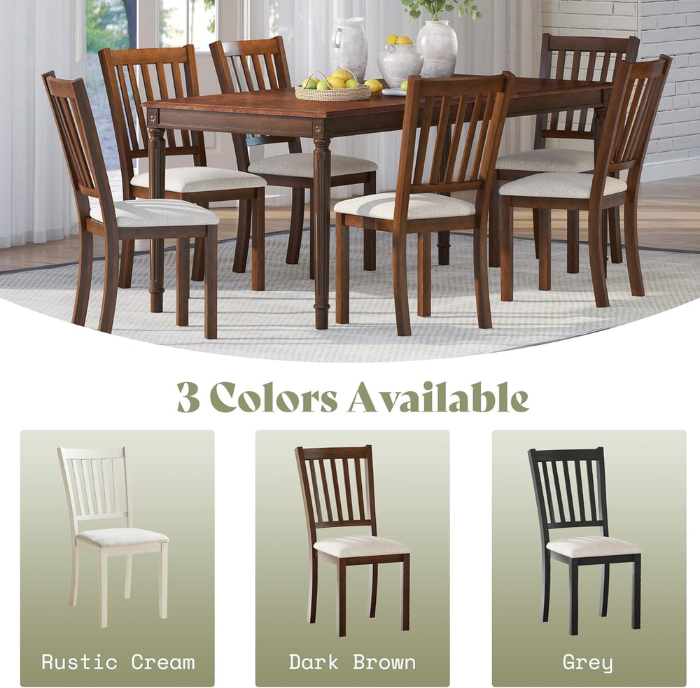 AMERLIFE Dining Chairs Set of 8, Farmhouse Upholstered Kitchen Dining Chairs ...