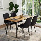 Dining Chairs Set of 6, Modern Kitchen Dining Room Chairs, Ergonomic Velvet Dining Chair Upholstered Cushion Seat and Sturdy Metal Legs(Black)