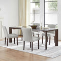 Watson & Whitely Upholstered Dining Chairs Set of 4, Faux Leather Armless Dining Room Chairs with Solid Wood Legs & Back Side Chair for Kitchen, Living Room, Restaurant, Light Grey