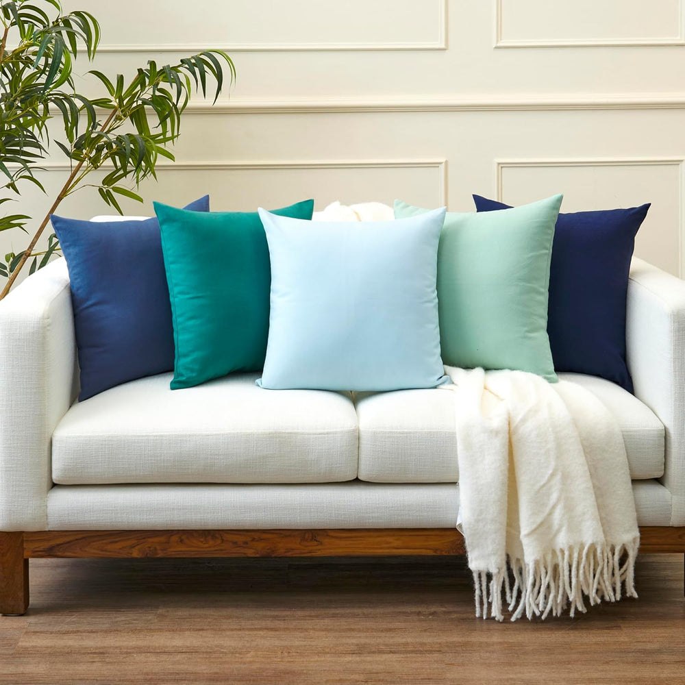 Encasa XO Throw Pillow Covers, Cotton, No Inserts 20"x20"