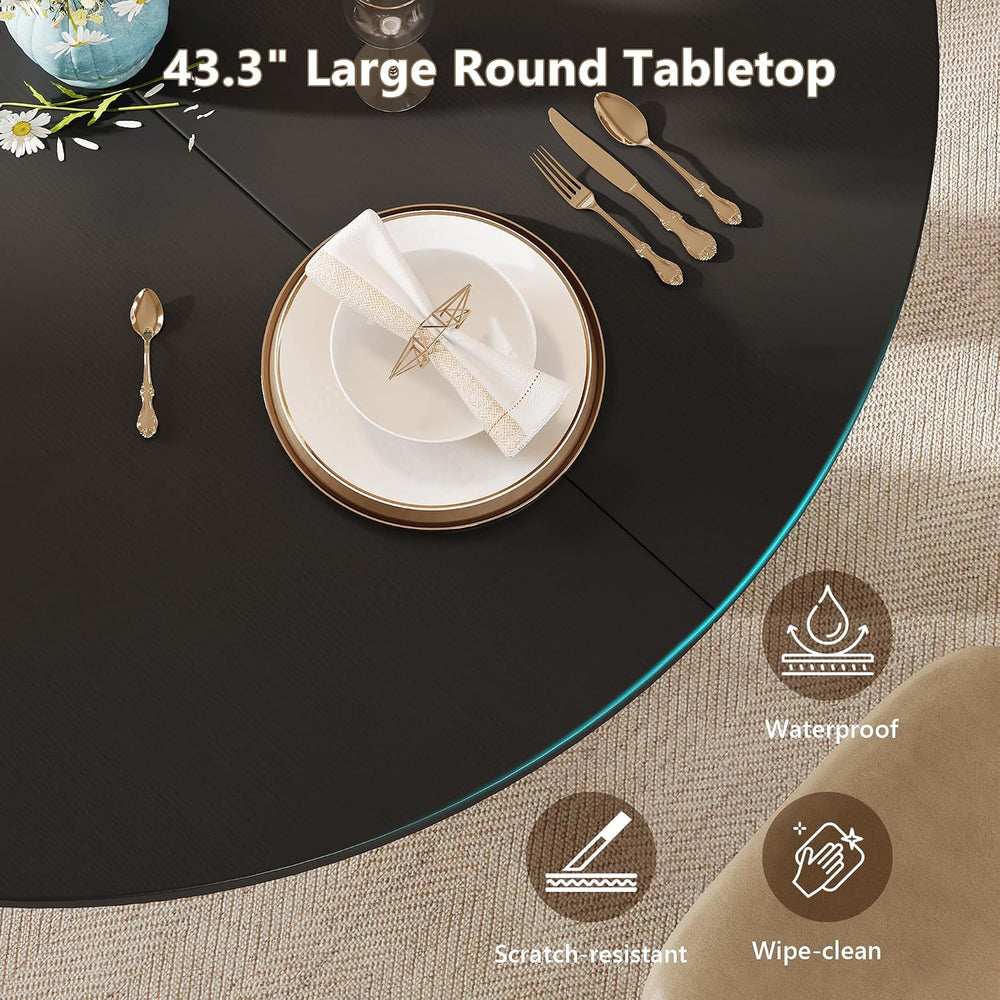 Einhomn 59" Extendable Round Dining Table for 6-8, Kitchen Table with St...