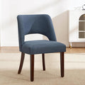 Dining Chair Set of 1,Modern Dining Room Chairs with Thick Cushions,Upholstered Linen Fabric Kitchen Chairs for Kitchen Dining Room DARKBLUE