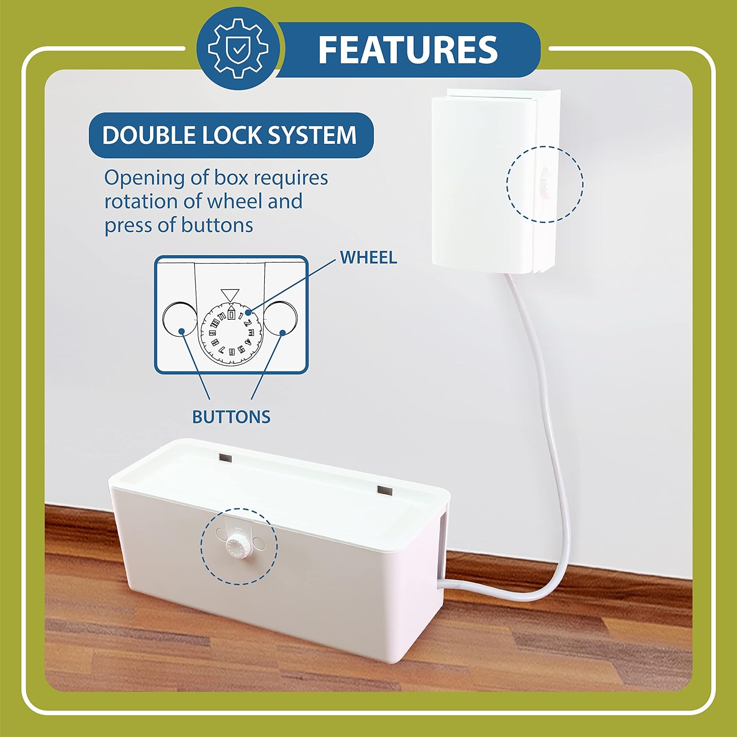 Power Strip Cover and Outlet Cover Box - Effectively Baby Proofs Power Strip on Floor or Wall, Protects Small Hands & Fingers, Cover Box and Outlet Cover Box