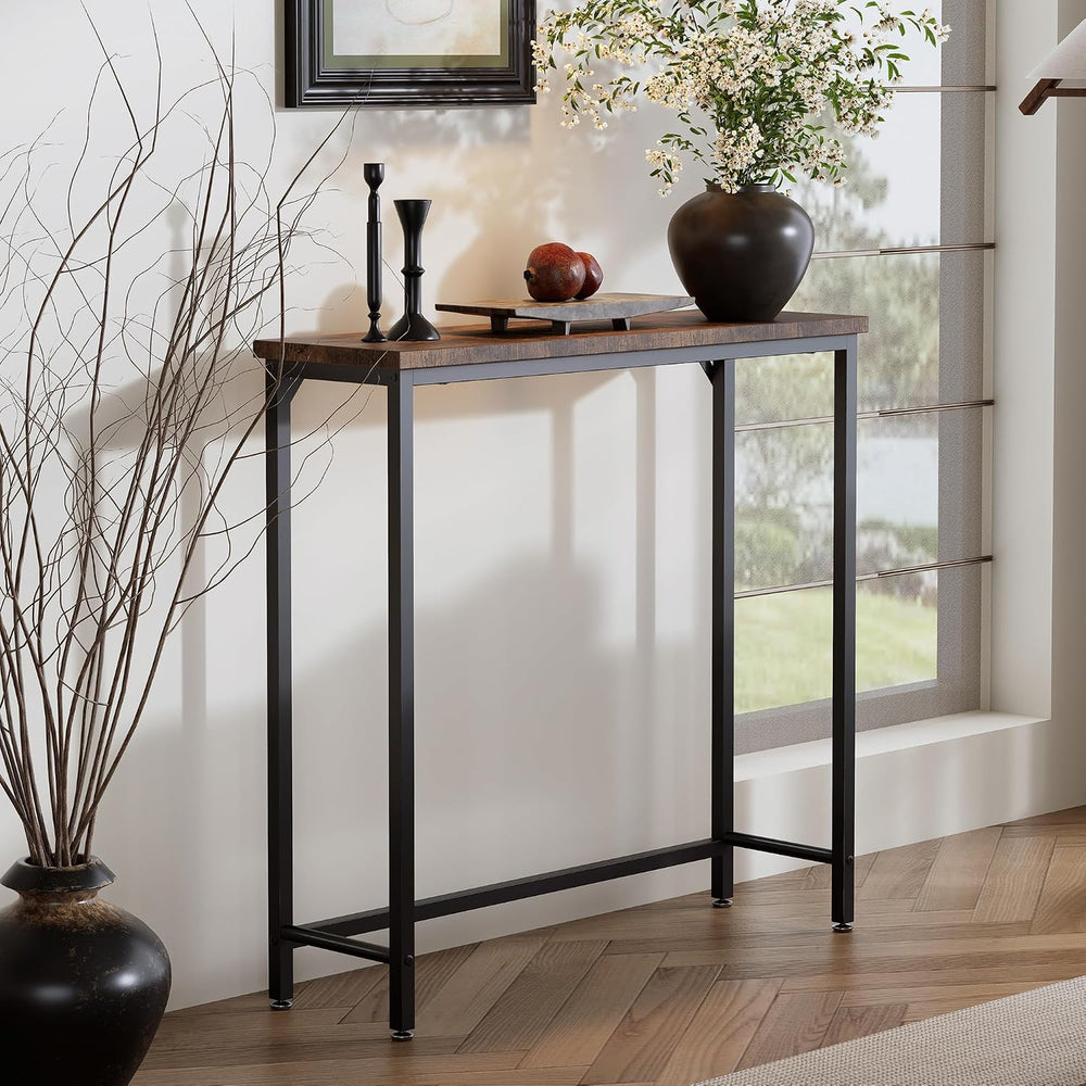 Narrow Entryway Console Table & Sofa Side Table - Industrial Hallway Tabl...
