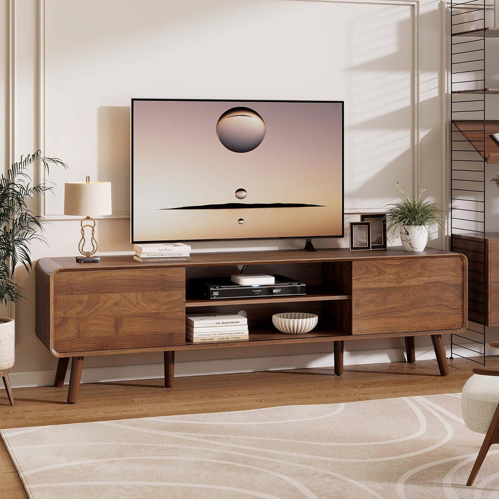 Nasonet 70" Mid Century Modern TV Stand for Tvs up to 80", Entertai...