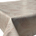 Heavy Duty Flannel Backed Vinyl Tablecloth with Flannel Backing Easy to Wipe-Clean Oilcloth Waterproof Plastic Rectangle 55x55 inch Milky Brown Table Cover