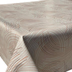 Heavy Duty Flannel Backed Vinyl Tablecloth with Flannel Backing Easy to Wipe-Clean Oilcloth Waterproof Plastic Rectangle 55x55 inch Milky Brown Table Cover