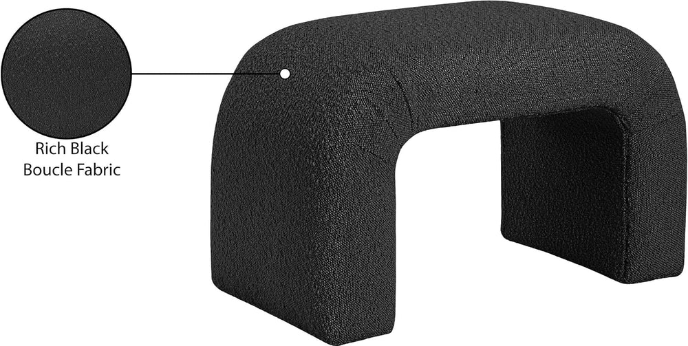Meridian Furniture 169Black Niagara Collection Modern | Contemporary Boucle F...
