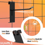 HUHOLE Gridwall Hooks 6 Inch, 50PC Display Hooks for Grid Wall, Hook for Grid Wall Panel, Black