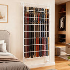 10-Layer Wall Mounted Display Rack, Tie & Scarf Rack Belt Towel Holder Wrapping Paper Ribbon Organizer Scarves Belts Necktie Hijab Stand Metal Shelving for Home, Retail Stores, Flower Shop