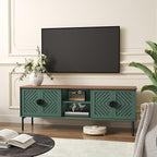 ARTPOWER 63" Modern TV Stands for Living Room, Long Entertainment Center with Storage, TV Console for 55 60 65 70 Inch TV, Bedroom TV Cabinet with Doors, Wood Media Console, Television Stand, Green