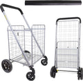 dbest Products Cruiser Cart Deluxe 2 Germ Guard Bundle Shopping Handle Grocery Rolling Folding Laundry Basket on Wheels Foldable Utility Trolley Compact Lightweight Collapsible