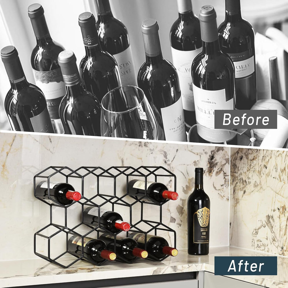 Countertop Wine Rack, 5.3 pounds, Heavier and More Stable Wine Storage Cabine...