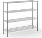 21" Deep x 72" Wide x 64" Height Wire Shelving Kit | 4-Tier | NSF Commercial Storage Rack Unit