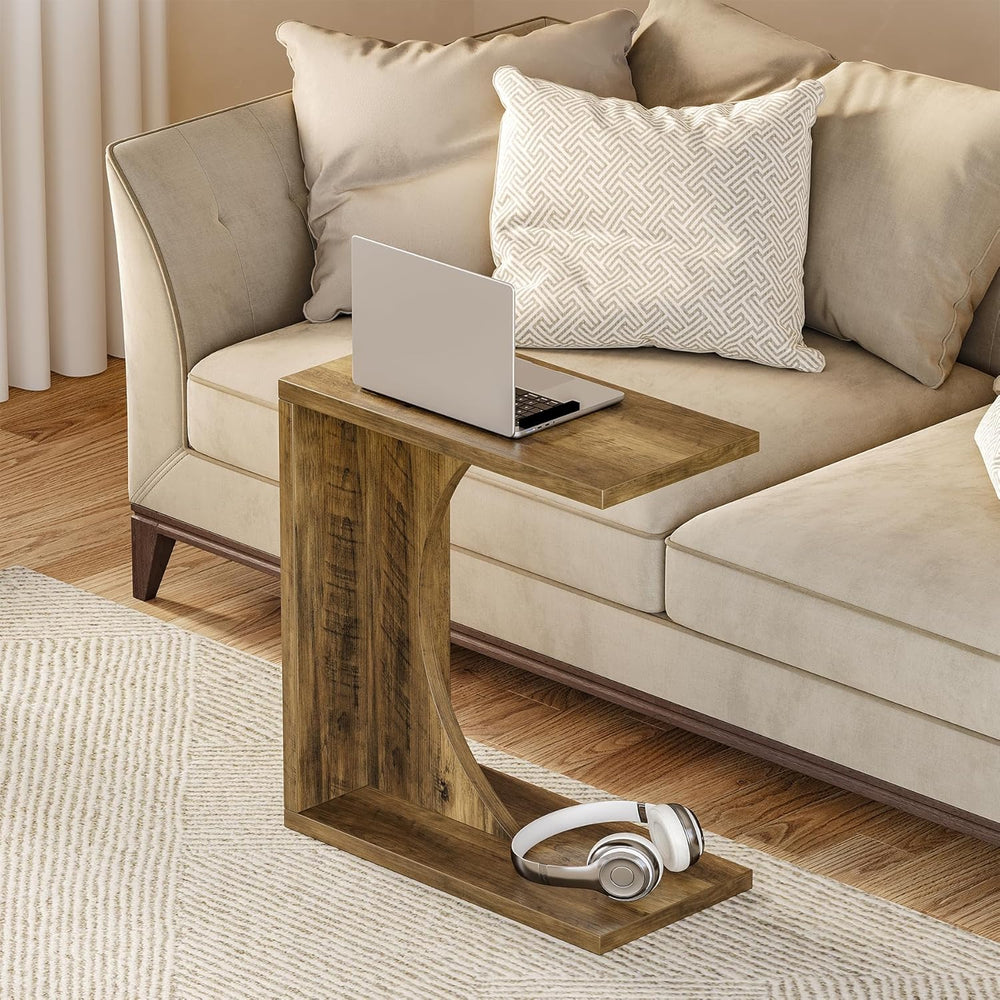 LITTLE TREE C Shaped End Table for Sofa & Bedroom - Small Side Table for ...
