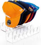 HAYVAN Hat Stand for Baseball Caps 2 Pack No Install - Acrylic Hat Holder Display and Organizer for 14 Baseball Caps for Bedroom, Closet, Dresser(Clear)