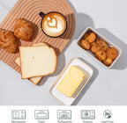 Ceramic Butter Dish with Lid，Large Butter Dish for Countertop, double-sided usable design，Suitable for fresh spreadable butter, butter container holder for kitchen and home decor.