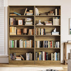 LITTLE TREE 5-Tier Tall Bookcase, 70.8" Farmhouse Wooden Open Bookshelf, Standing Display Shelves for Living Room, Bedroom, Home Office, Rustic Brown