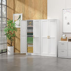 Steeloong 60"Metal Pantry Storage Cabinet with Doors & 3 Adjustable Shelves | Kitchen Pantry Cabinet,White Kitchen Cabinet with 2 Gold Handles,Tall Cabinet for Livingroom,Pantry, Bathroom,Kitchen