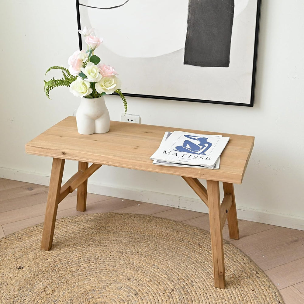 SwallowLiving 30" Solid Wood Entry Bench - Rustic Farmhouse Style Hallwa...