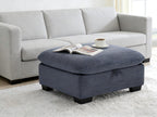 asunflower Matching Large Storage Ottoman for Sectional Sofa, Oversized Foldable Footrest Stool with Lid, Dark Grey Corduroy Bench - 37.4" Extra Wide