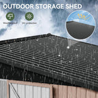 Aoxun 12x10 FT Shed Outdoor Storage Shed with Large Doors & Galvanized Steel, Large Shed Steel Utility Tool Shed Storage House with Door & Lock, for Patio Lawn Garden Sand, Brown