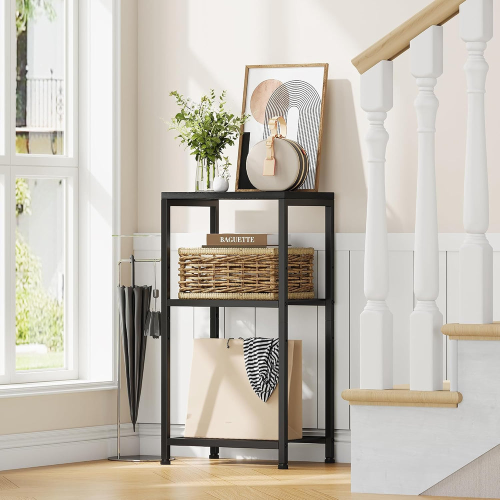 Heybly Small Side Table Set of 2, Tall End Table with Adjustable Shelf, Telep...