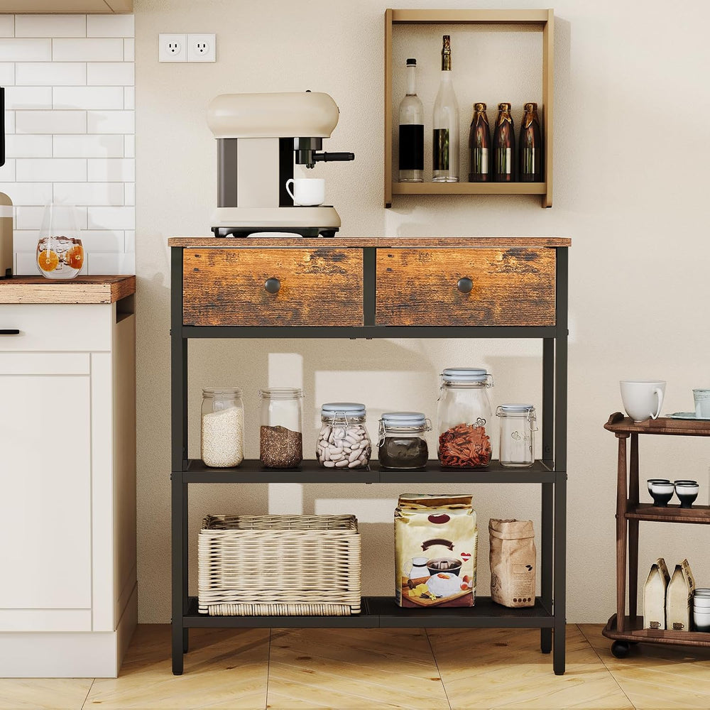 HOOBRO 29.5" Narrow Console Table with 2 Fabric Drawers, Sofa Table, Sma...