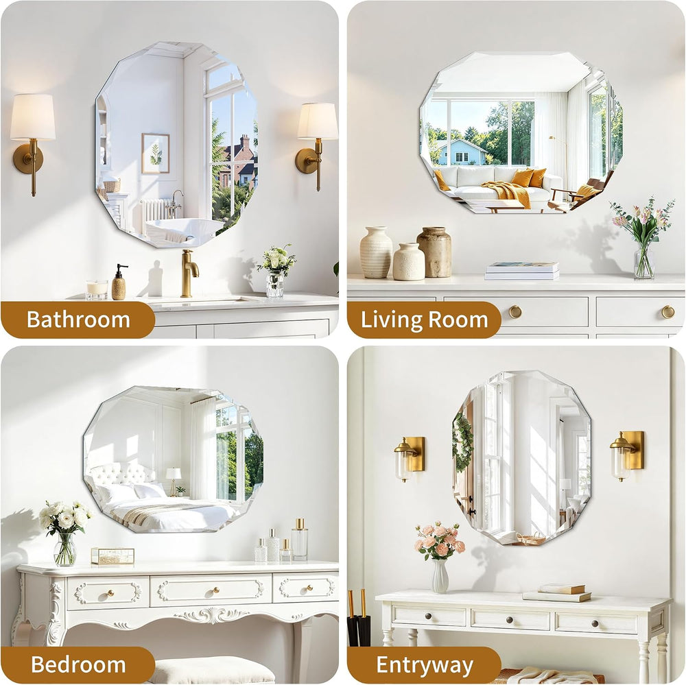 30x36 Inch Beveled Oval Bathroom Mirror