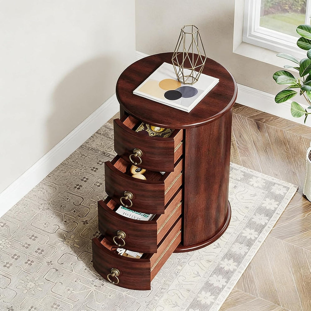 Wood Bedside Table,Side Table,Round End Table FJ484