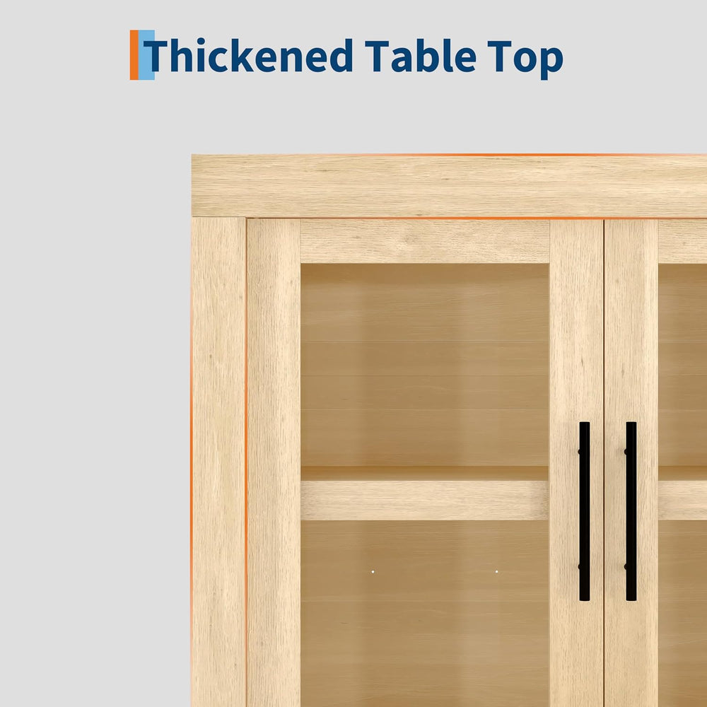 GarveeHome 70.8 in Sideboard Buffet Cabinet with Storage, Mid Century Modern ...