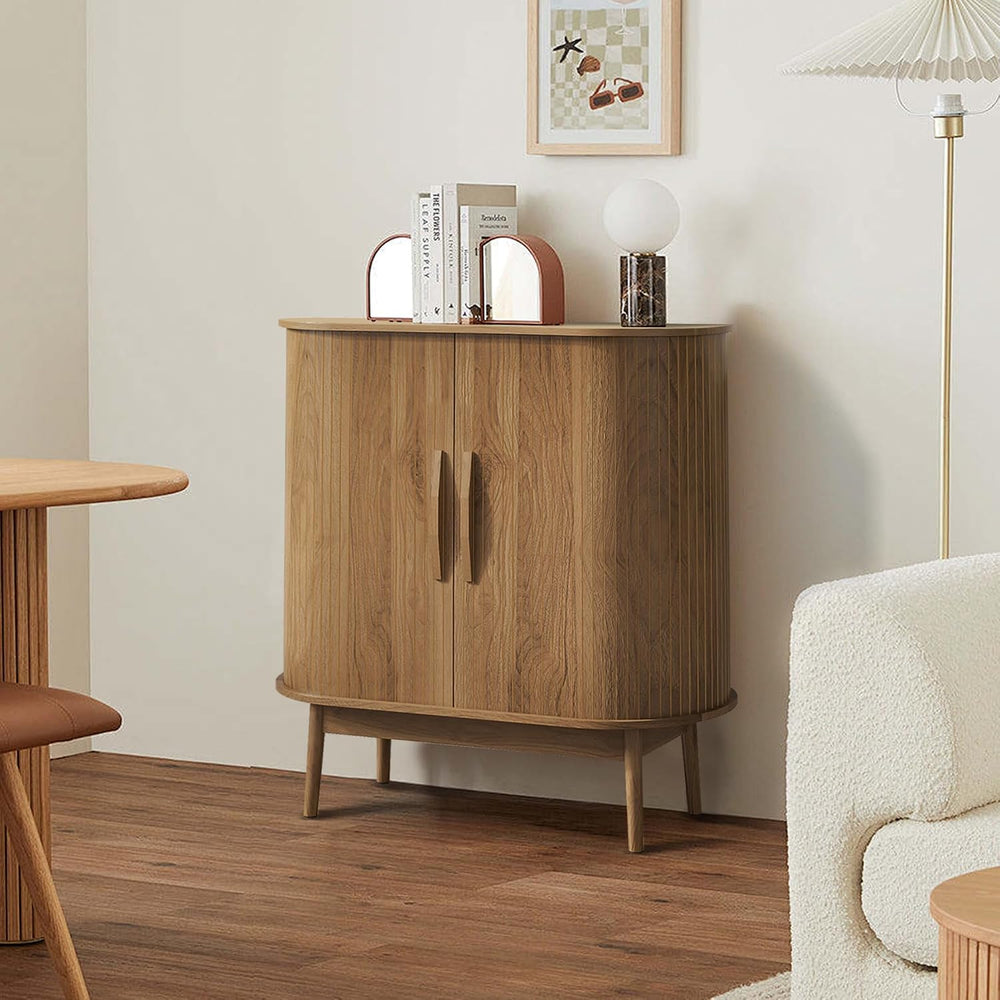Small Sideboard Buffet Cabinet with Storage & Sliding Doors, 31" (Wa...