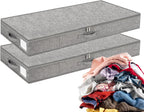 Under Bed Storage Containers - Foldable Underbed Storage Bag, Closet Organizers Bins, 2 Piece Dustproof Clothes Container With Lid For Moving Travel Dorm Bedroom College Apartment Toys