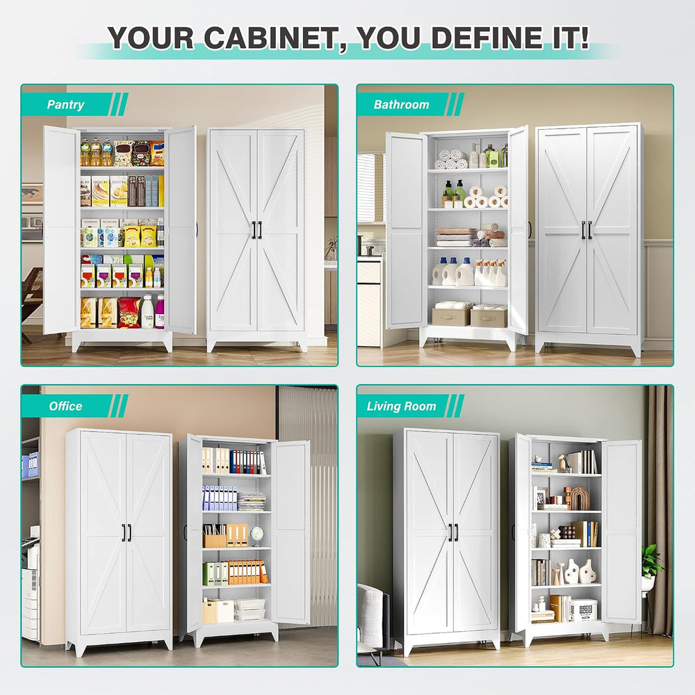 SISESOL 75" Tall Pantry Cabinet,Farmhouse Kitchen Pantry Storage Cabinet...