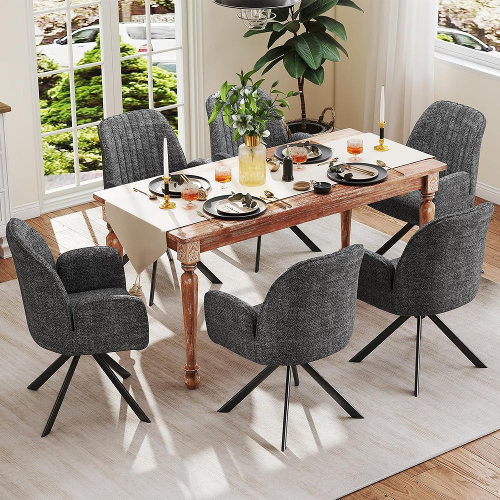 Furniliving Swivel Dining Chairs Set of 2, Upholstered Dining Room Chairs wit...