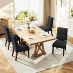 Wooden Dining Chairs Set of 4, Dining Room Chairs with Wood Legs, Cloud-Like Cushion & Reinforcement Structure Design for Kitchen/Living Room/Restaurant, Easy Assembly